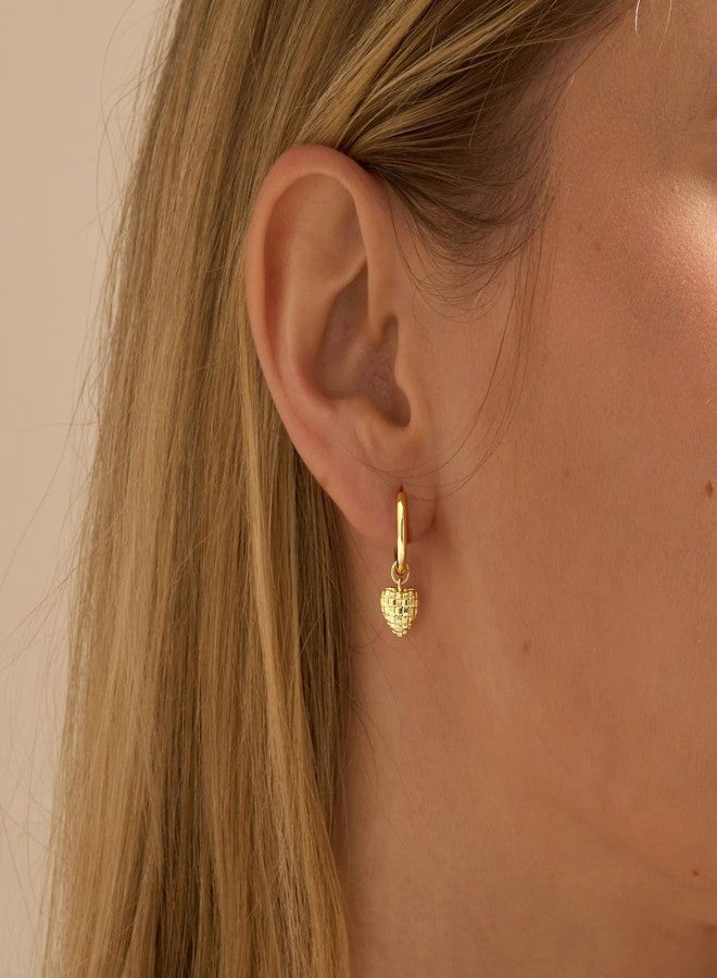 ASCOMY Gold Earrings for Women Dainty Hoop Earrings 14K Gold Plated Heart Hoops Circle Hoop Earring Cute Small Heart Charm Earring Gold Minimalist Jewelry Gifts for Her - Image 4